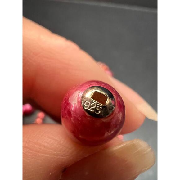 NEW coral pink freshwater pearl 36 inch necklace with sterling silver clasp - Picture 4 of 12